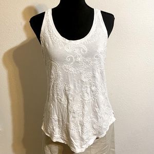 Loft White Med Eyelet Racerback Tank